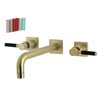 Kingston Brass KS6027DKL Wall Mount Tub Faucet, Brushed Brass KS6027DKL